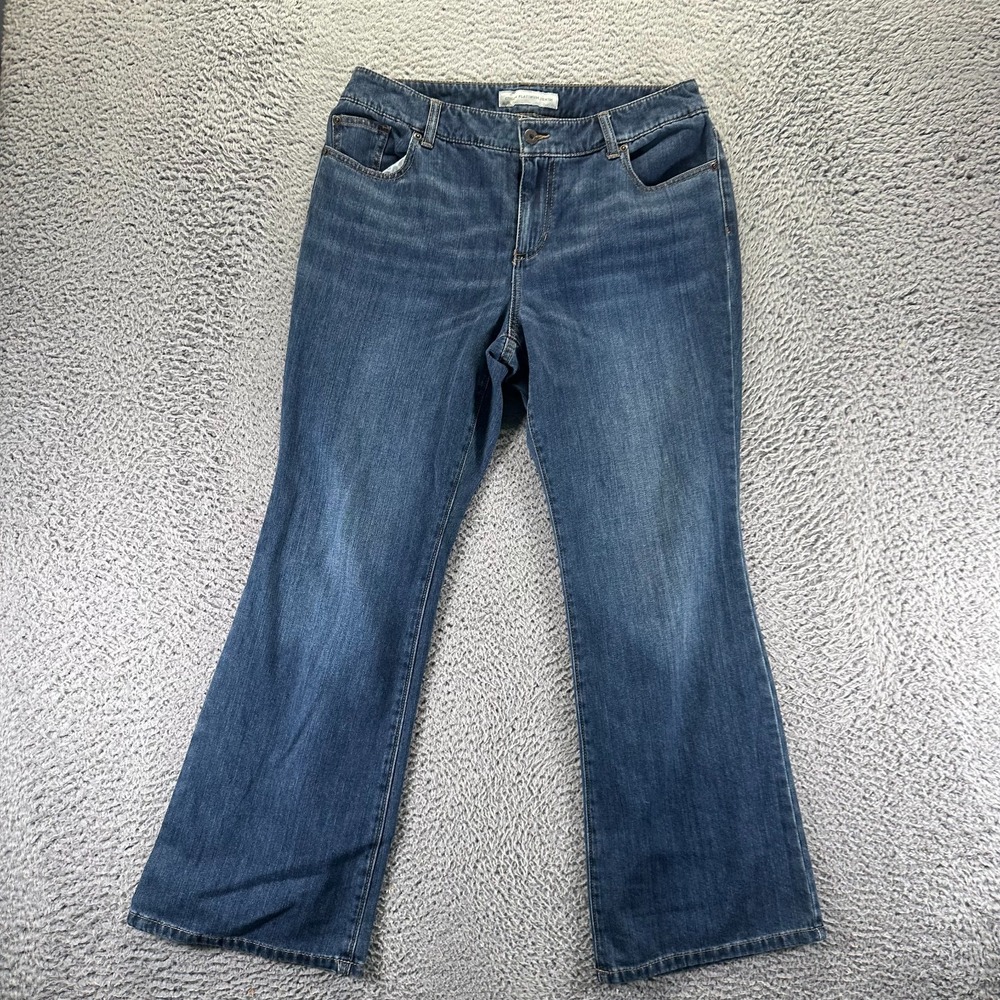 Chico's‎ Jeans Womens 2 Blue Cotton Denim Bootcut Workwear Faded Travel Stretch